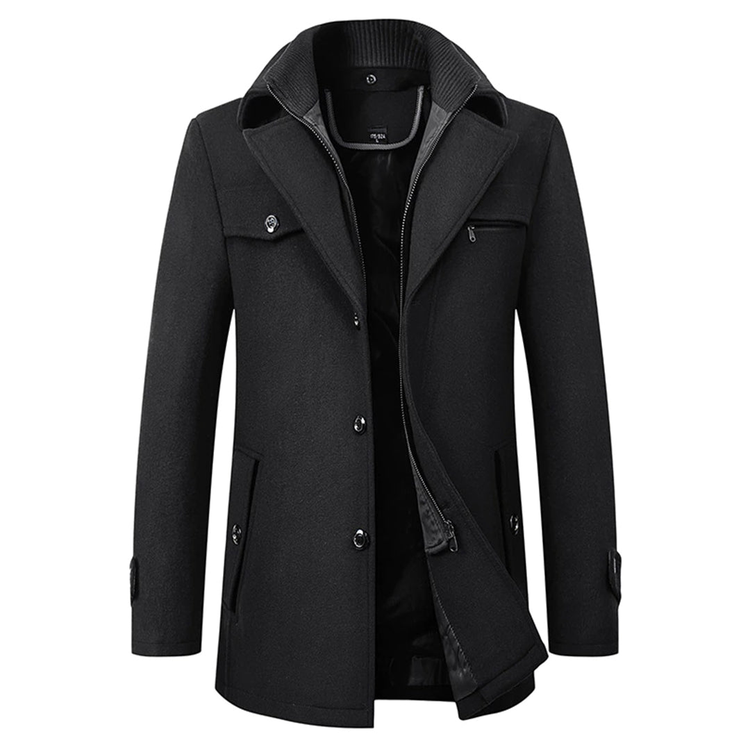 Stylish Men's Winter Coat - Victor-Black-M-Nora Luxe