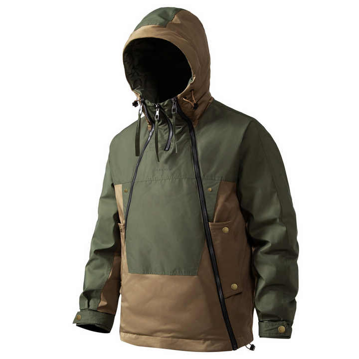 Stylish Men's Winter Jacket with Double Zip - NORDON-Green-S-Nora Luxe