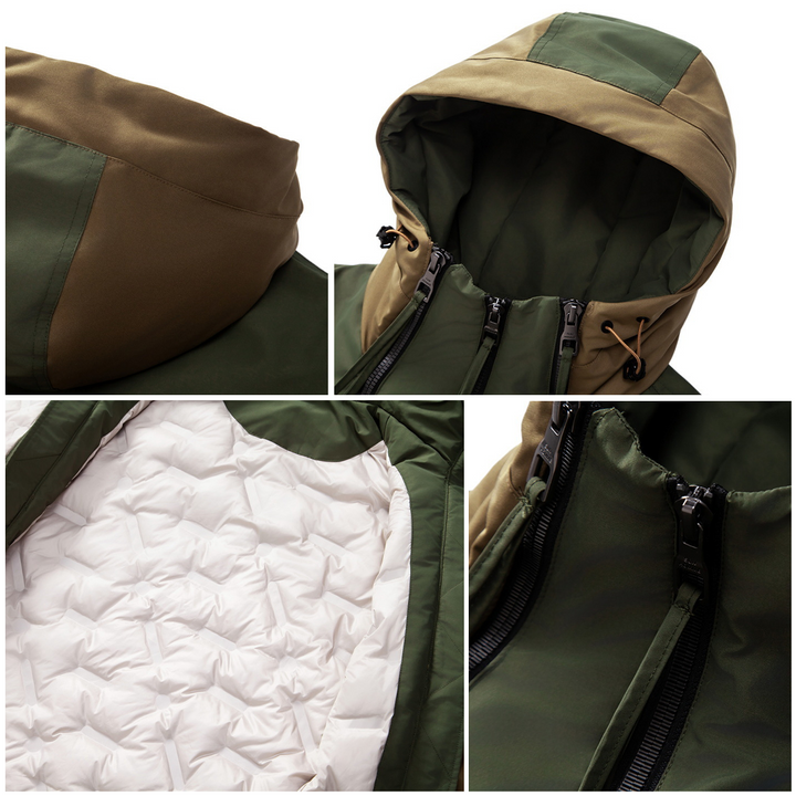 Stylish Men's Winter Jacket with Double Zip - NORDON-Green-S-Nora Luxe