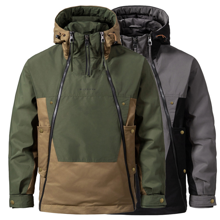 Stylish Men's Winter Jacket with Double Zip - NORDON-Green-S-Nora Luxe