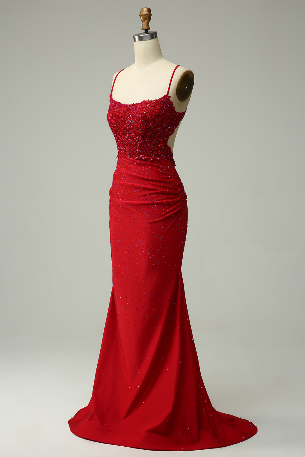 Stylish Mermaid Halter Neck Ball Gown - Lara-Dark green-0-Nora Luxe