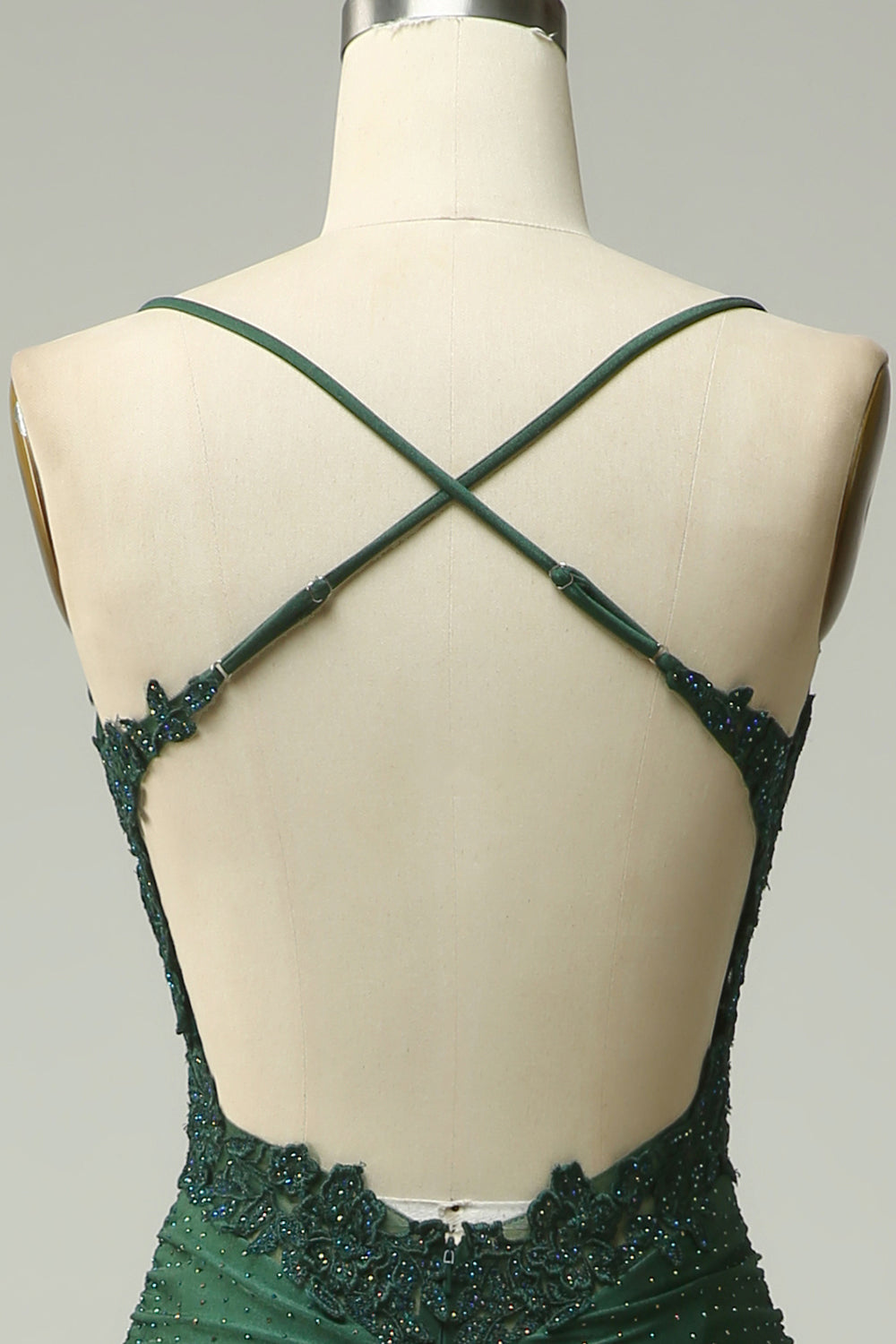 Stylish Mermaid Halter Neck Ball Gown - Lara-Dark green-0-Nora Luxe