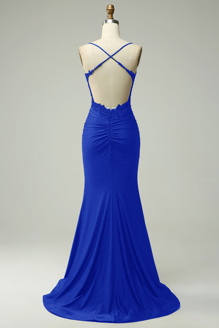Stylish Mermaid Halter Neck Ball Gown - Lara-Dark green-0-Nora Luxe