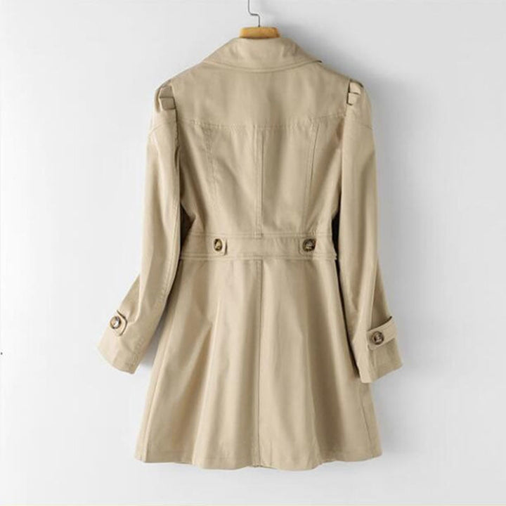 Stylish Mid-Length Women's Trench Coat - Victoria-White-M-Nora Luxe