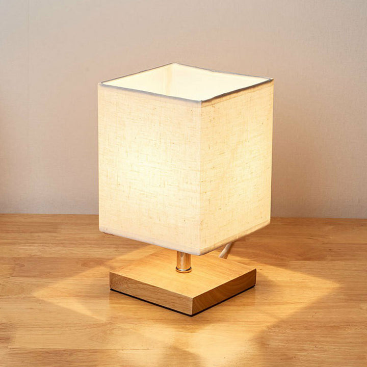 Stylish Minimalist Table Lamp - LinenWood-Square-Nora Luxe