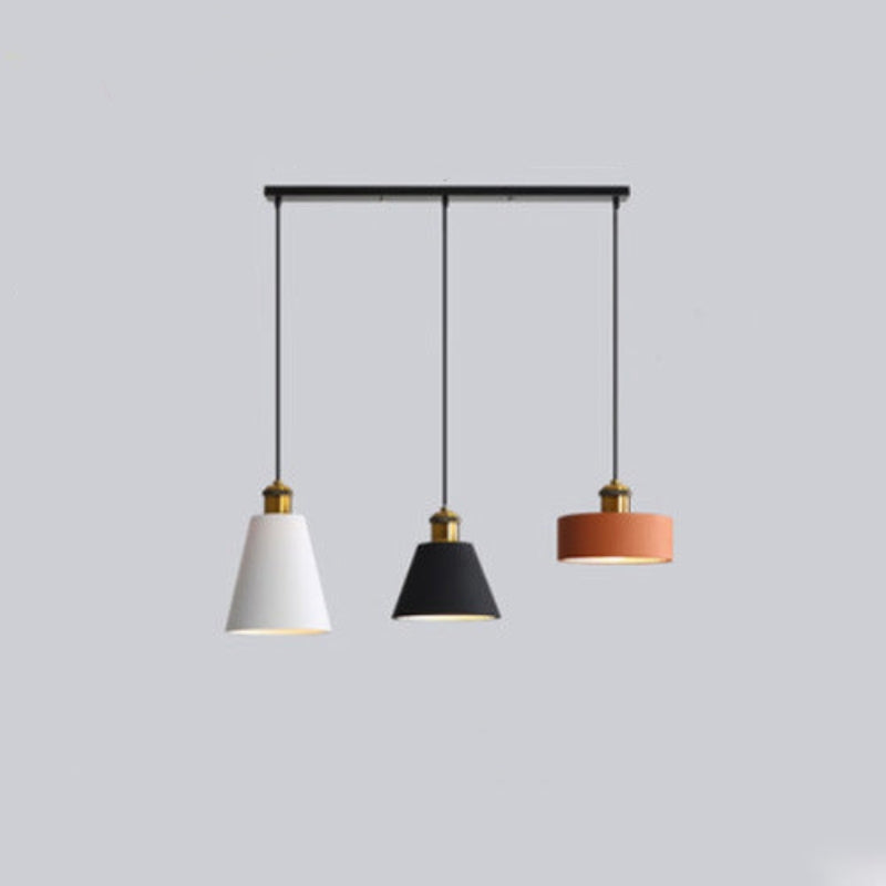 Stylish Morandi Design LED Pendant Light - MoraGlow-3 Heads-Rectangular Ceiling Plate-Nora Luxe
