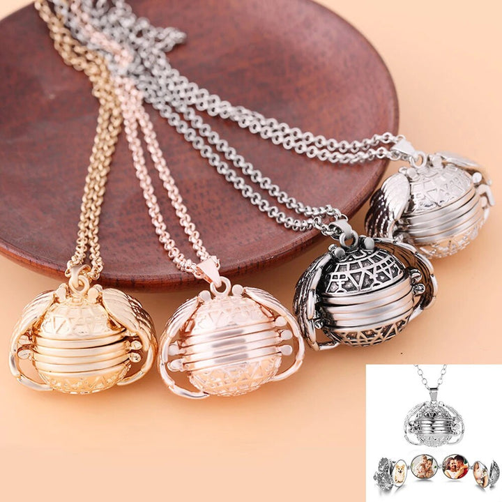 Stylish Multi-Layer Photo Locket Necklace-Antique silver-Nora Luxe