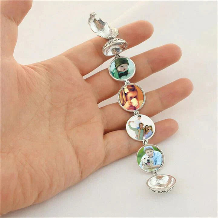 Stylish Multi-Layer Photo Locket Necklace-Antique silver-Nora Luxe