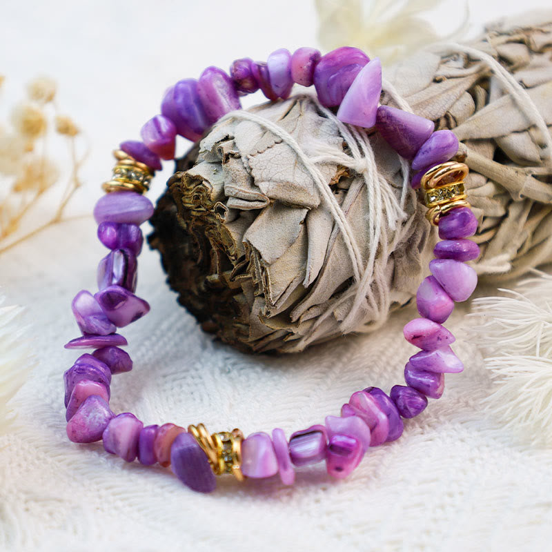 Stylish Natural Stone Crystal Beads Bracelet - Celine-Amethyst-Nora Luxe