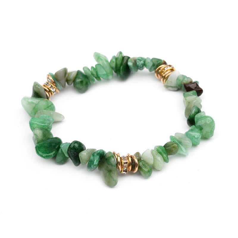 Stylish Natural Stone Crystal Beads Bracelet - Celine-Green Aventurine-Nora Luxe