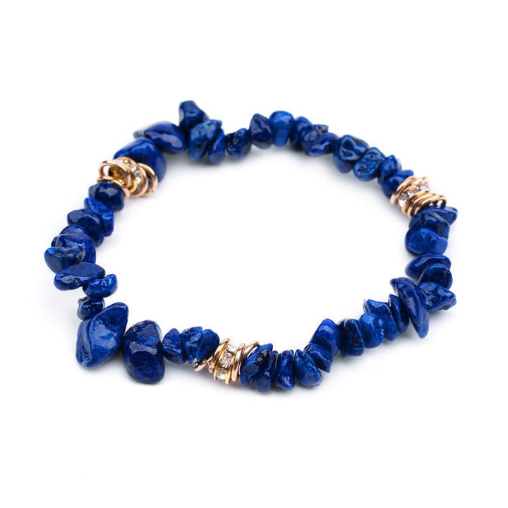 Stylish Natural Stone Crystal Beads Bracelet - Celine-Lapis Lazuli-Nora Luxe