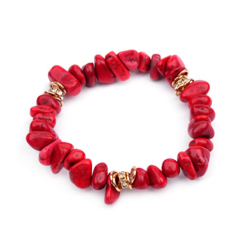 Stylish Natural Stone Crystal Beads Bracelet - Celine-Rode Jaspis-Nora Luxe