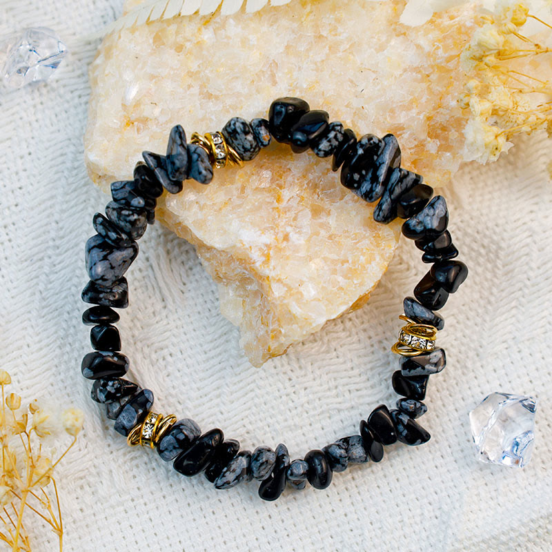 Stylish Natural Stone Crystal Beads Bracelet - Celine-White Turquoise-Nora Luxe