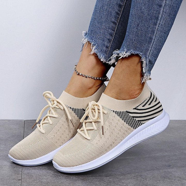 Stylish Orthopaedic Ladies Sneakers - Lyra-Beige-3.0-Nora Luxe