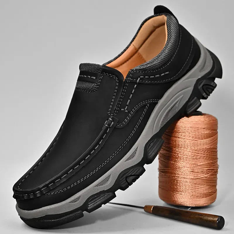 Stylish Orthopaedic Men's Shoes - Lucas-6-Black-Nora Luxe