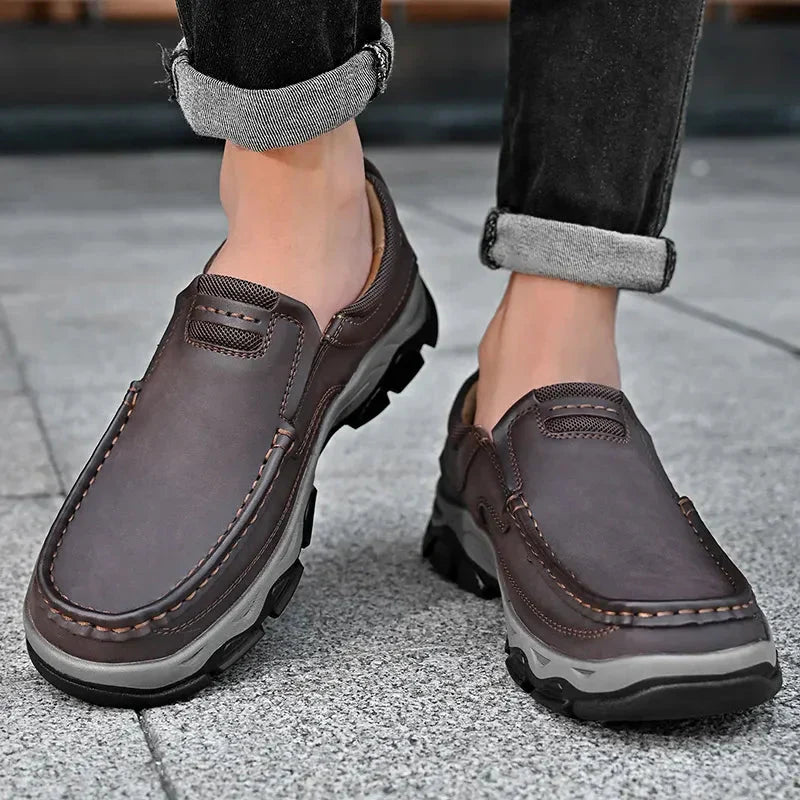 Stylish Orthopaedic Men's Shoes - Lucas-6-Brown-Nora Luxe