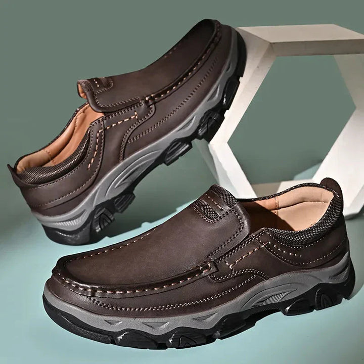 Stylish Orthopaedic Men's Shoes - Lucas-6-Brown-Nora Luxe