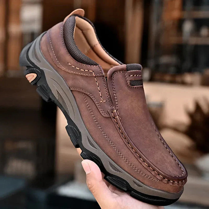 Stylish Orthopaedic Men's Shoes - Lucas-6-Brown-Nora Luxe
