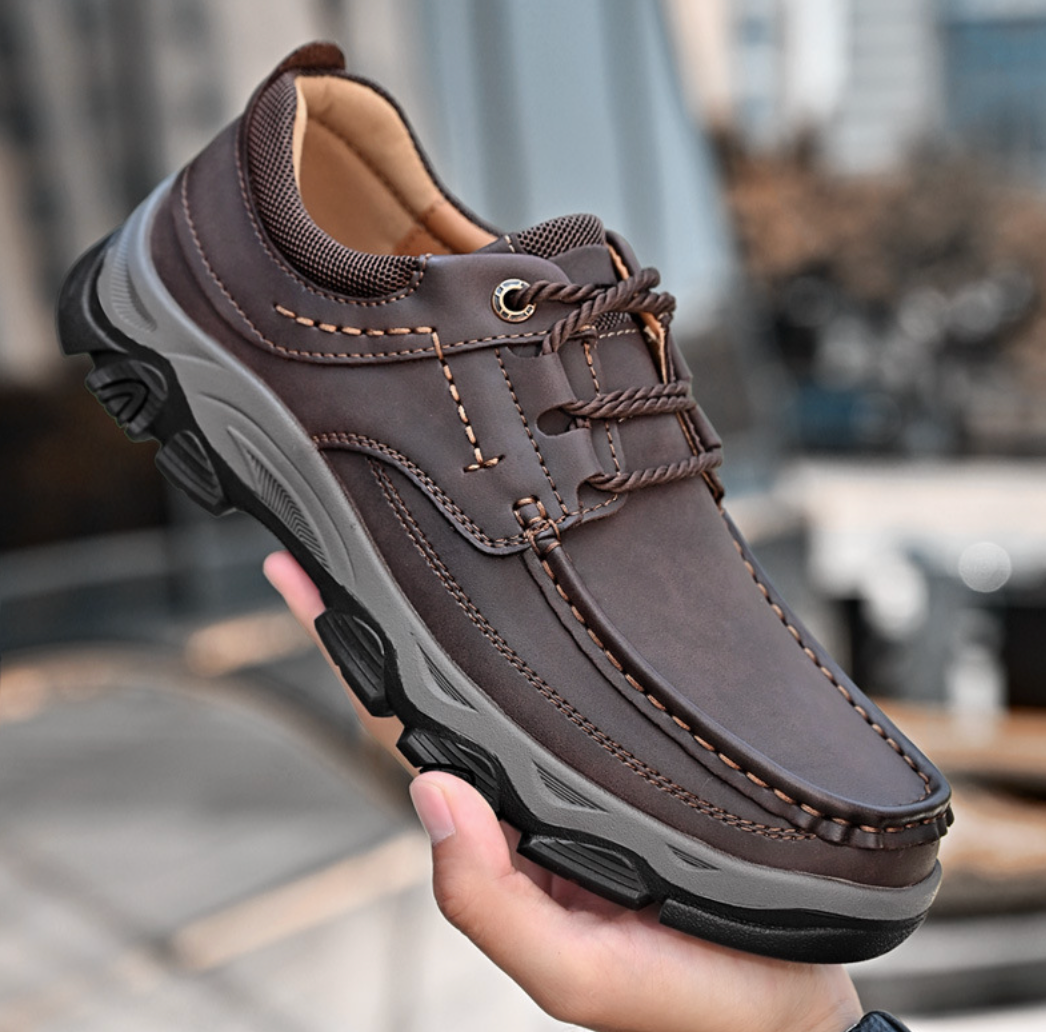 Stylish Orthopaedic Men's Shoes - Lucas-6-Brown (with laces)-Nora Luxe