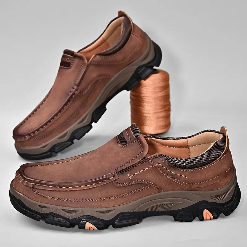 Stylish Orthopaedic Men's Shoes - Lucas-6-Light brown-Nora Luxe