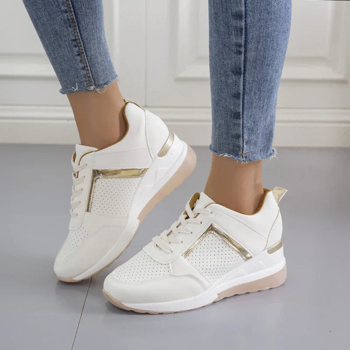 Stylish Orthopaedic Women's Sneakers - Lea-Beige-3-Nora Luxe