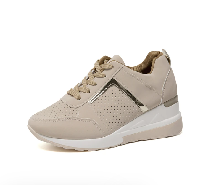 Stylish Orthopaedic Women's Sneakers - Lea-Beige-3-Nora Luxe