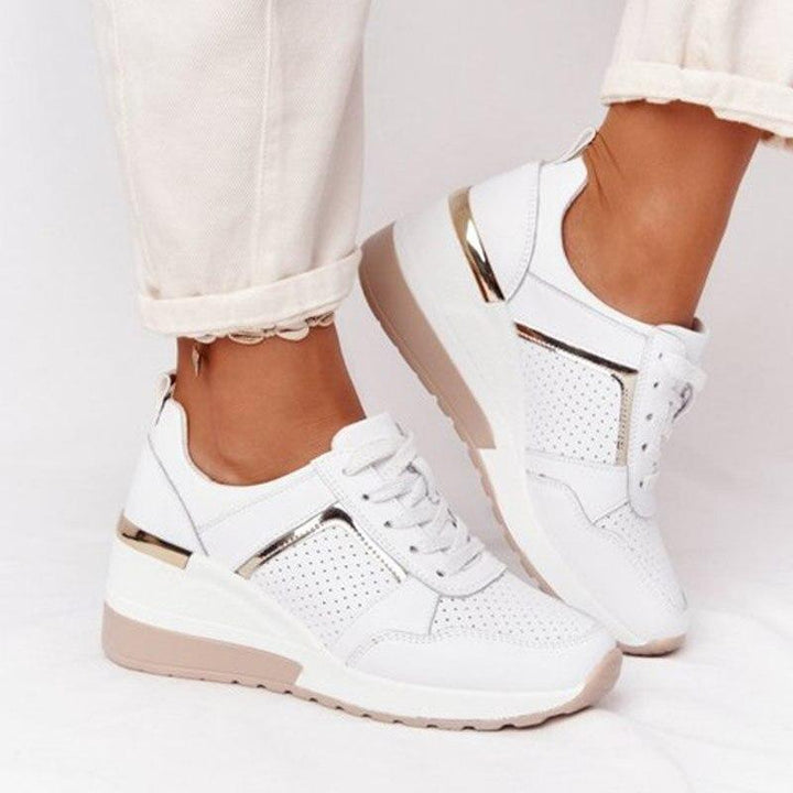 Stylish Orthopaedic Women's Sneakers - Lea-White-3-Nora Luxe