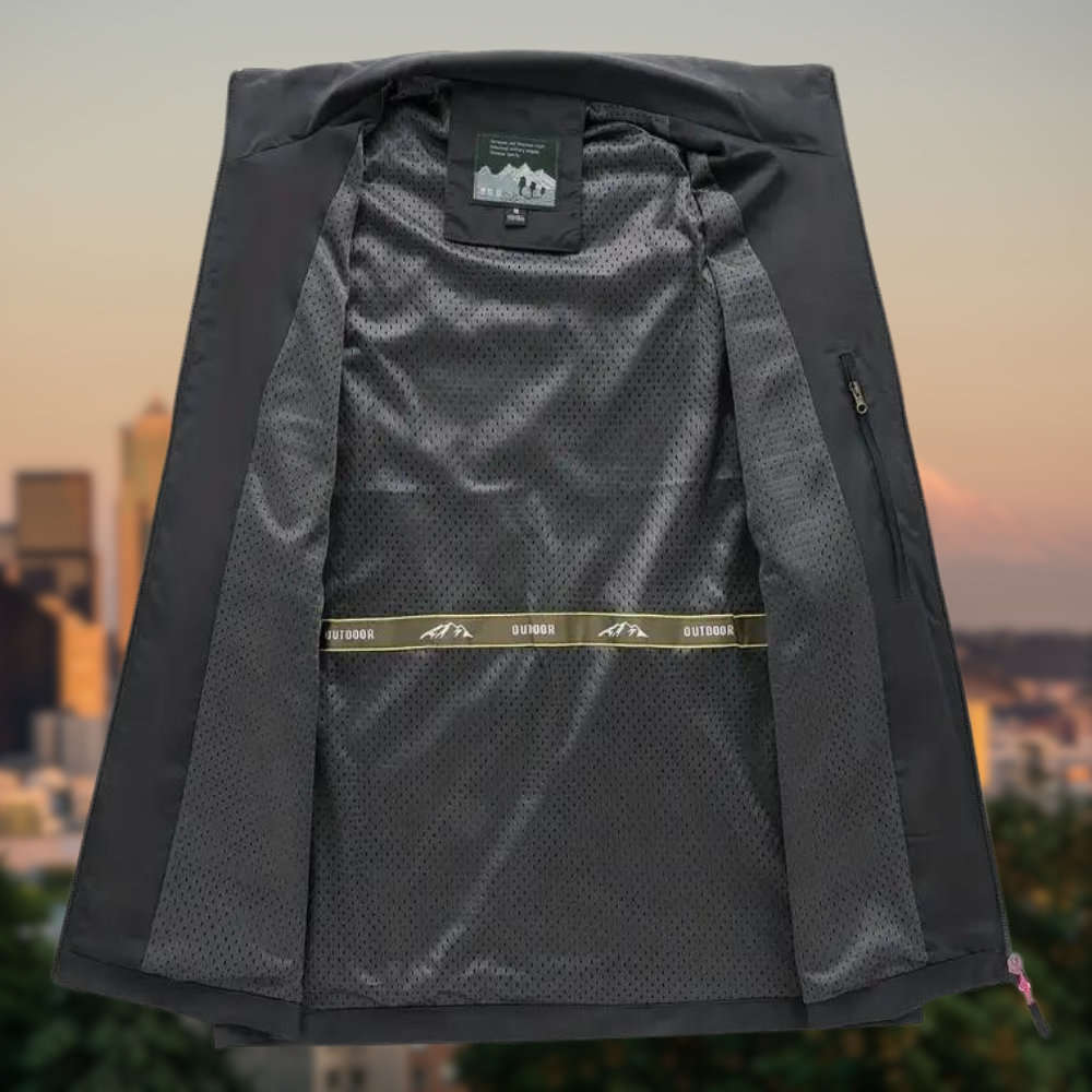 Stylish Outdoor Men's Vest - Thorne-Black-M-Nora Luxe