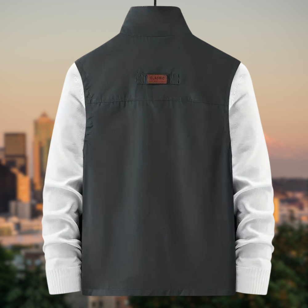 Stylish Outdoor Men's Vest - Thorne-Black-M-Nora Luxe
