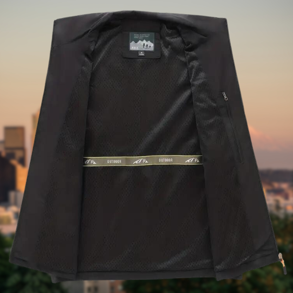 Stylish Outdoor Men's Vest - Thorne-Black-M-Nora Luxe