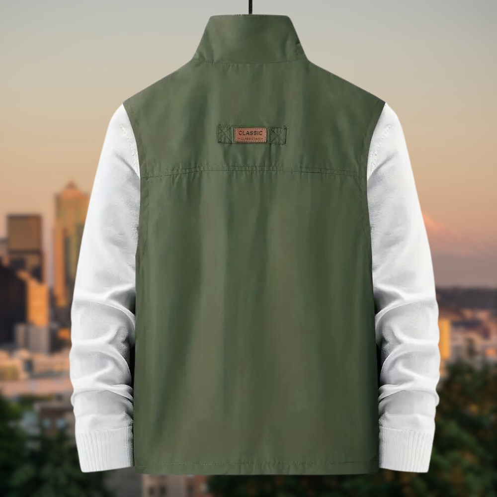 Stylish Outdoor Men's Vest - Thorne-Black-M-Nora Luxe