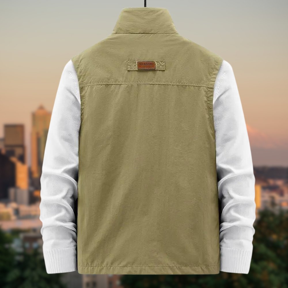 Stylish Outdoor Men's Vest - Thorne-Black-M-Nora Luxe