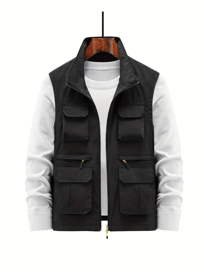 Stylish Outdoor Men's Vest - Thorne-Black-M-Nora Luxe