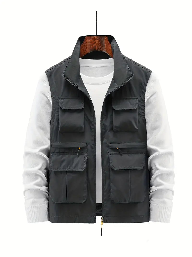 Stylish Outdoor Men's Vest - Thorne-Dark Gray-M-Nora Luxe