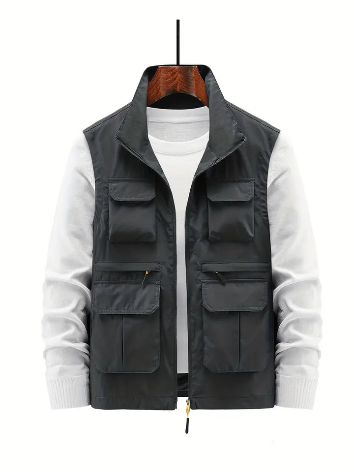 Stylish Outdoor Men's Vest - Thorne-Dark Gray-M-Nora Luxe