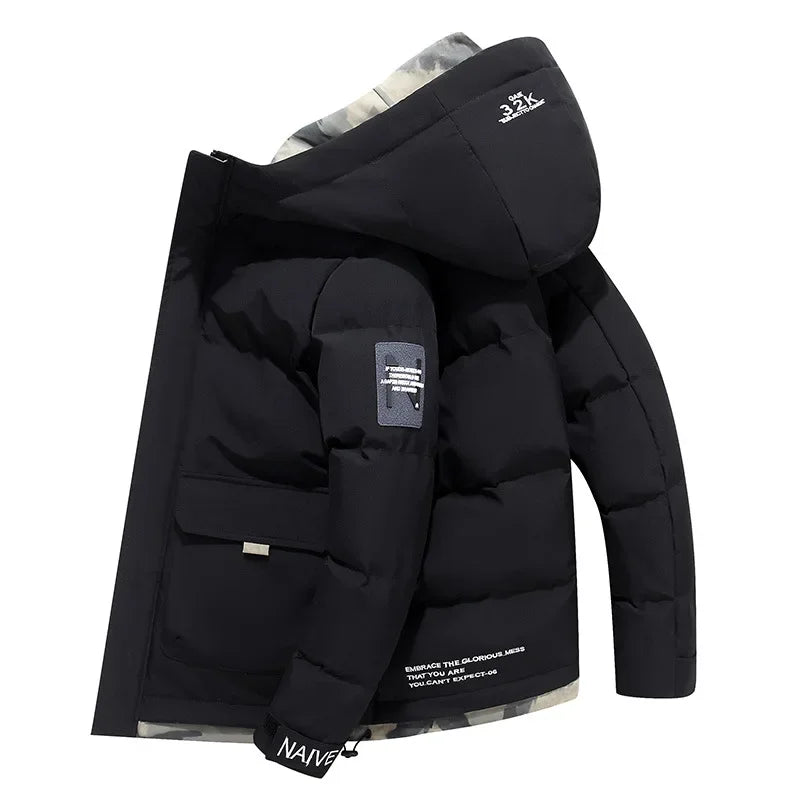 Stylish Padded Men's Winter Jacket - Milo-Black-XS-Nora Luxe