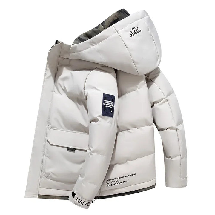 Stylish Padded Men's Winter Jacket - Milo-White-XS-Nora Luxe