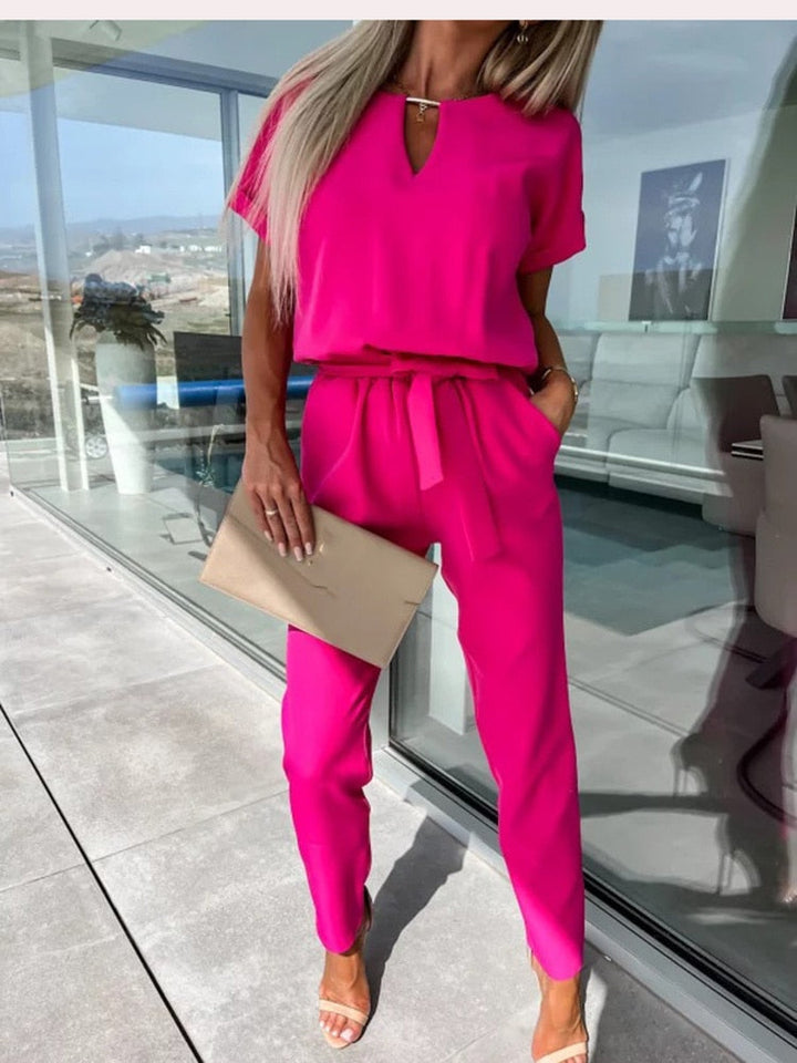 Stylish Patty Jumpsuit - Elise-Fuchsia-S-Nora Luxe