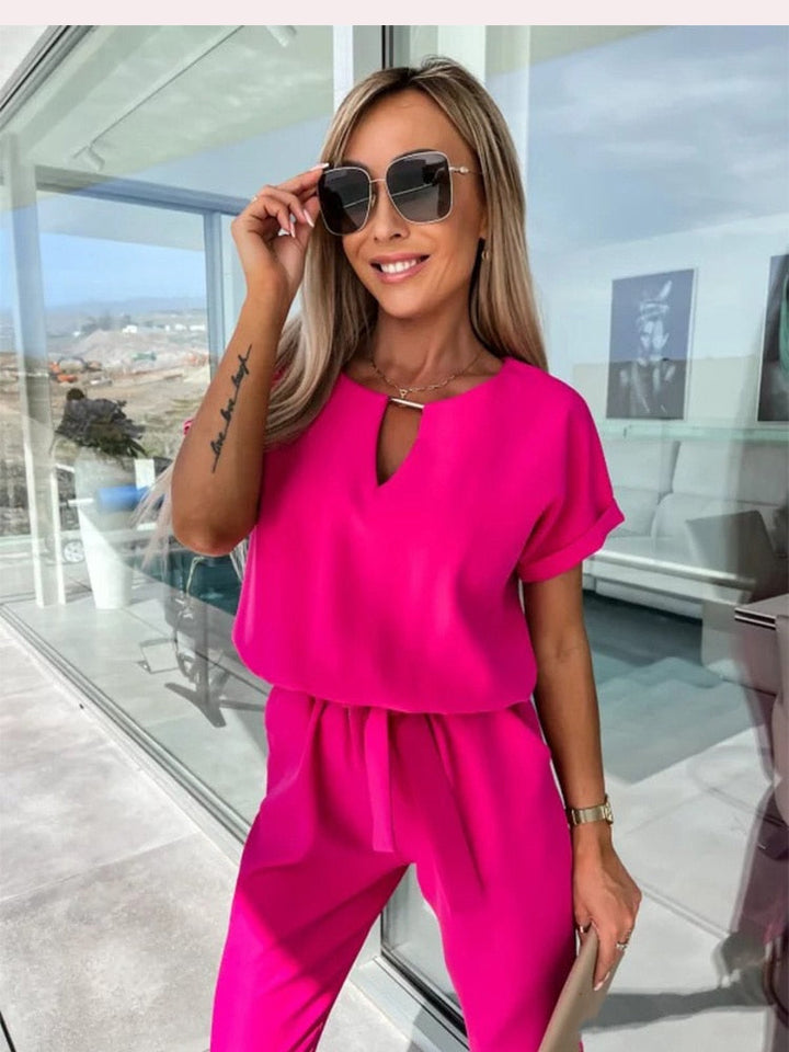 Stylish Patty Jumpsuit - Elise-Fuchsia-S-Nora Luxe