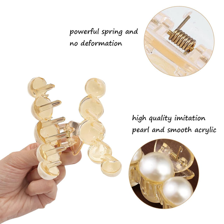 Stylish Pearl Hair Clips - 4-Pack-Set 1-Nora Luxe