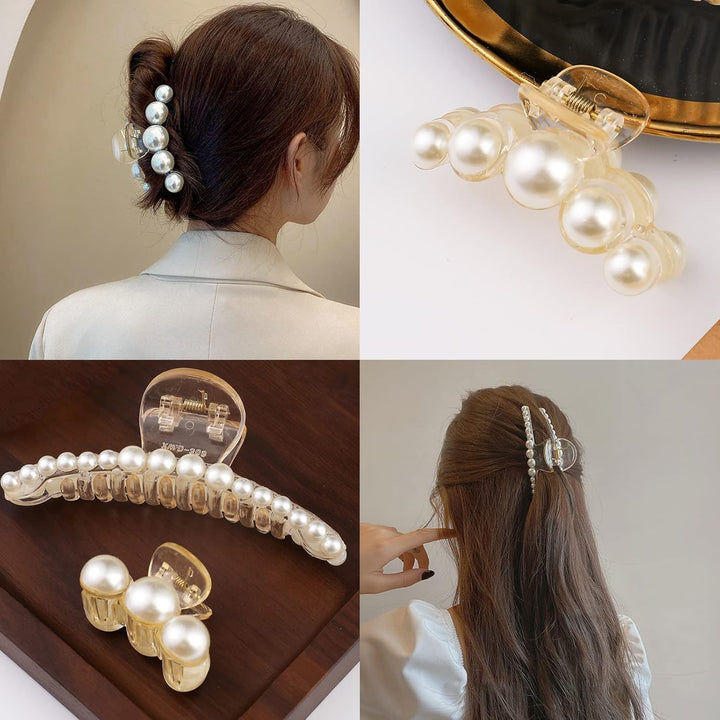 Stylish Pearl Hair Clips - 4-Pack-Set 1-Nora Luxe