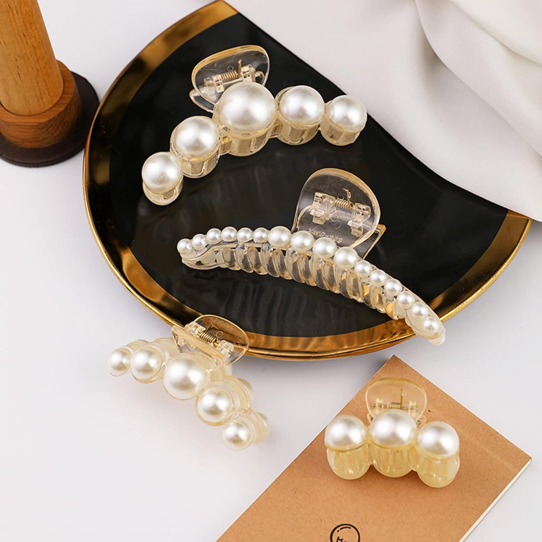Stylish Pearl Hair Clips - 4-Pack-Set 1-Nora Luxe