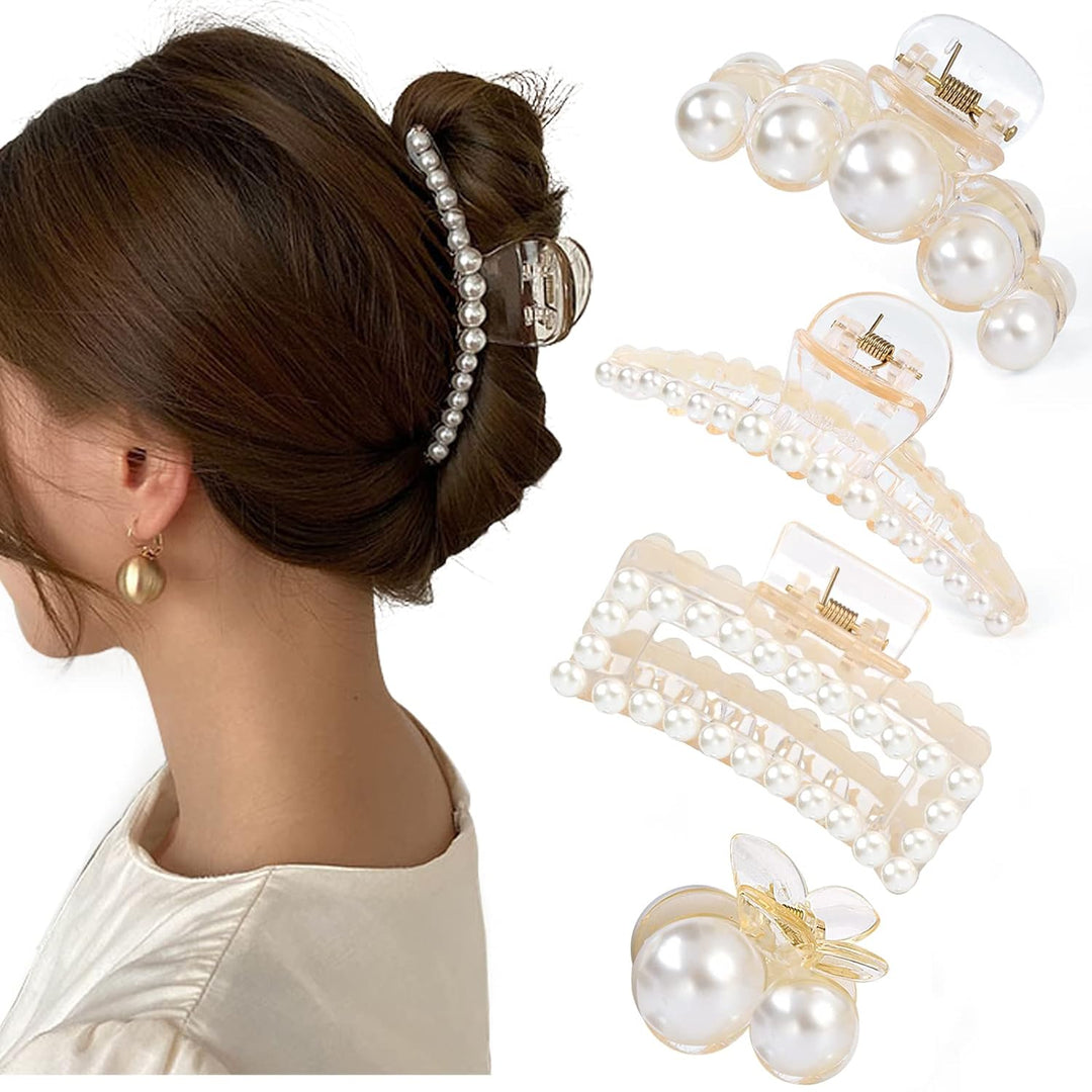 Stylish Pearl Hair Clips - 4-Pack-Set 2-Nora Luxe
