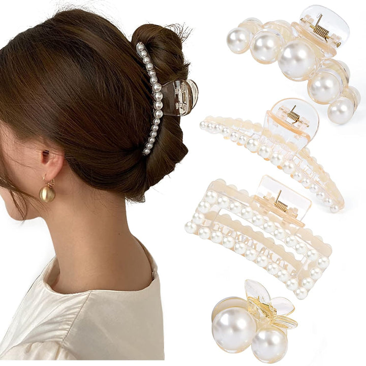 Stylish Pearl Hair Clips - 4-Pack-Set 2-Nora Luxe