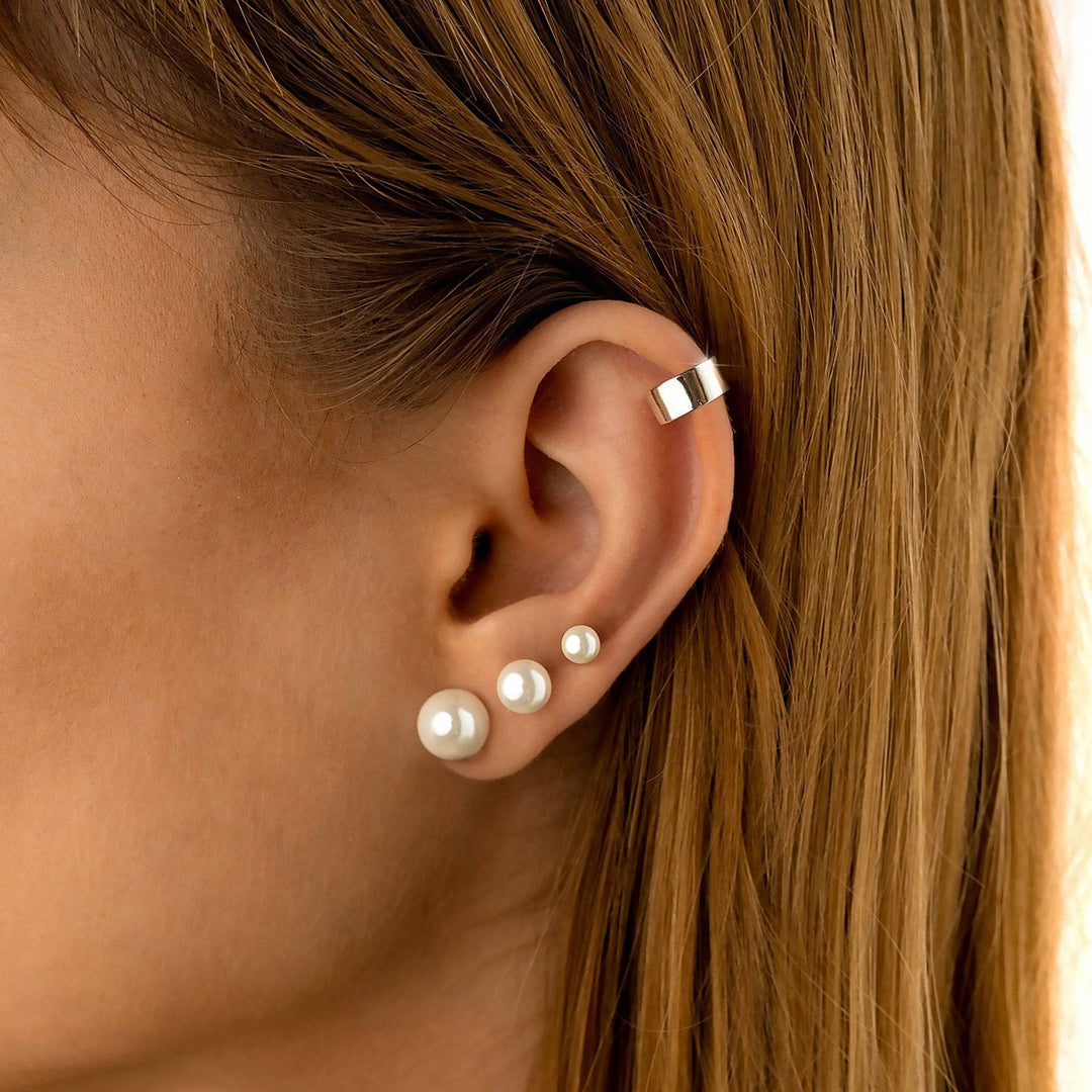 Stylish Pearl Stud Earrings - Celina-0.12 in-Nora Luxe