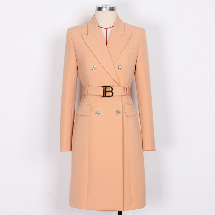 Stylish Plain Blazer Dress - Celeste-Light Brown-S-Nora Luxe