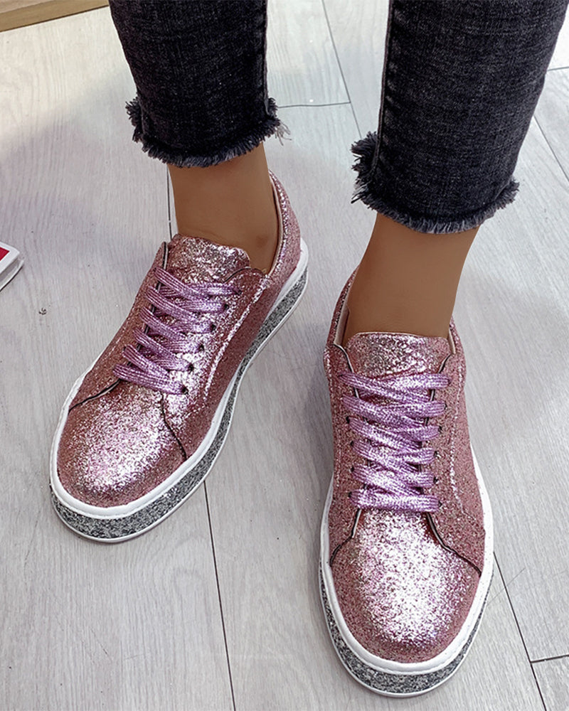 Stylish Platform Glitter Ladies Sneakers - Sienna-Pink-3.0-Nora Luxe