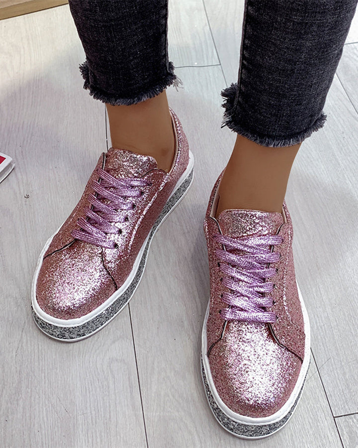 Stylish Platform Glitter Ladies Sneakers - Sienna-Pink-3.0-Nora Luxe