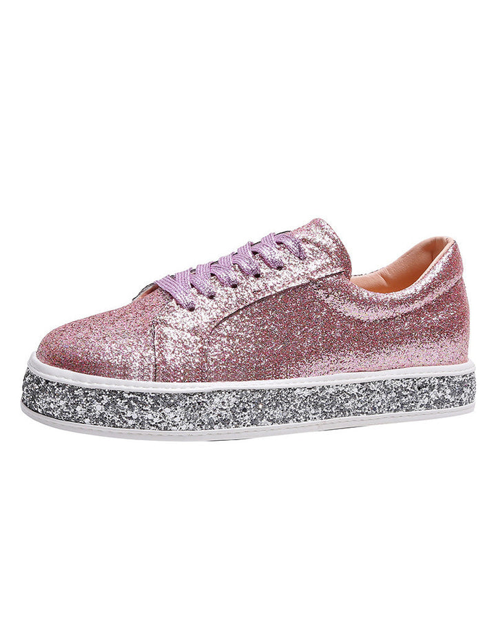 Stylish Platform Glitter Ladies Sneakers - Sienna-Silver-3.0-Nora Luxe
