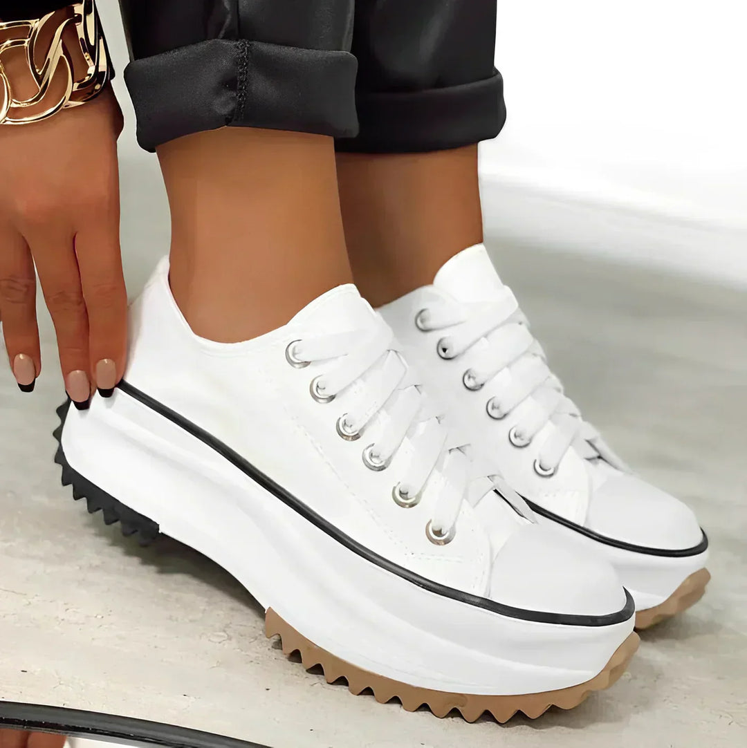 Stylish Platform Sneakers for Women - Arlette-White-2.5-Nora Luxe